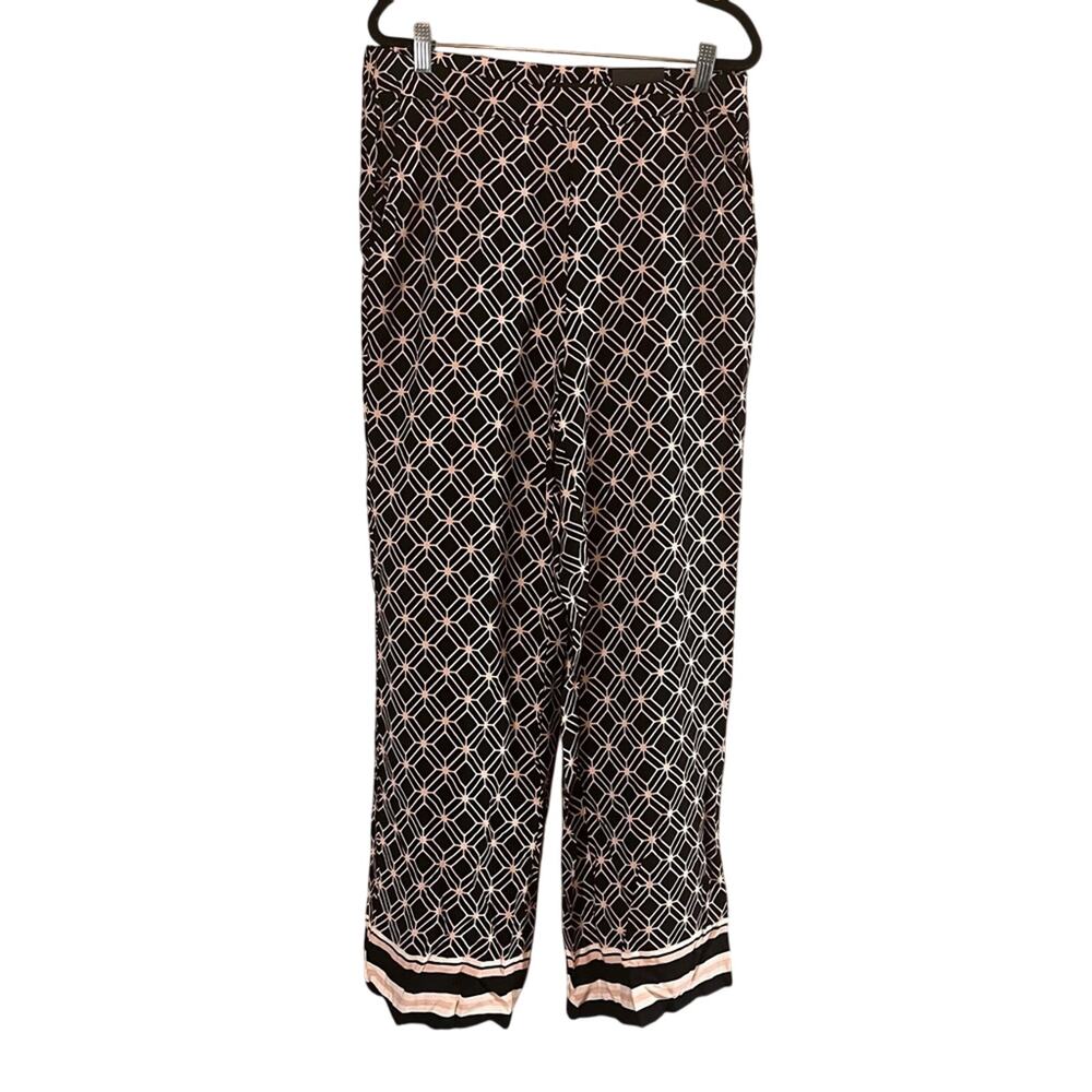 Meg & Margot Black And Pale Pink Pull On Pants Size‎ Medium